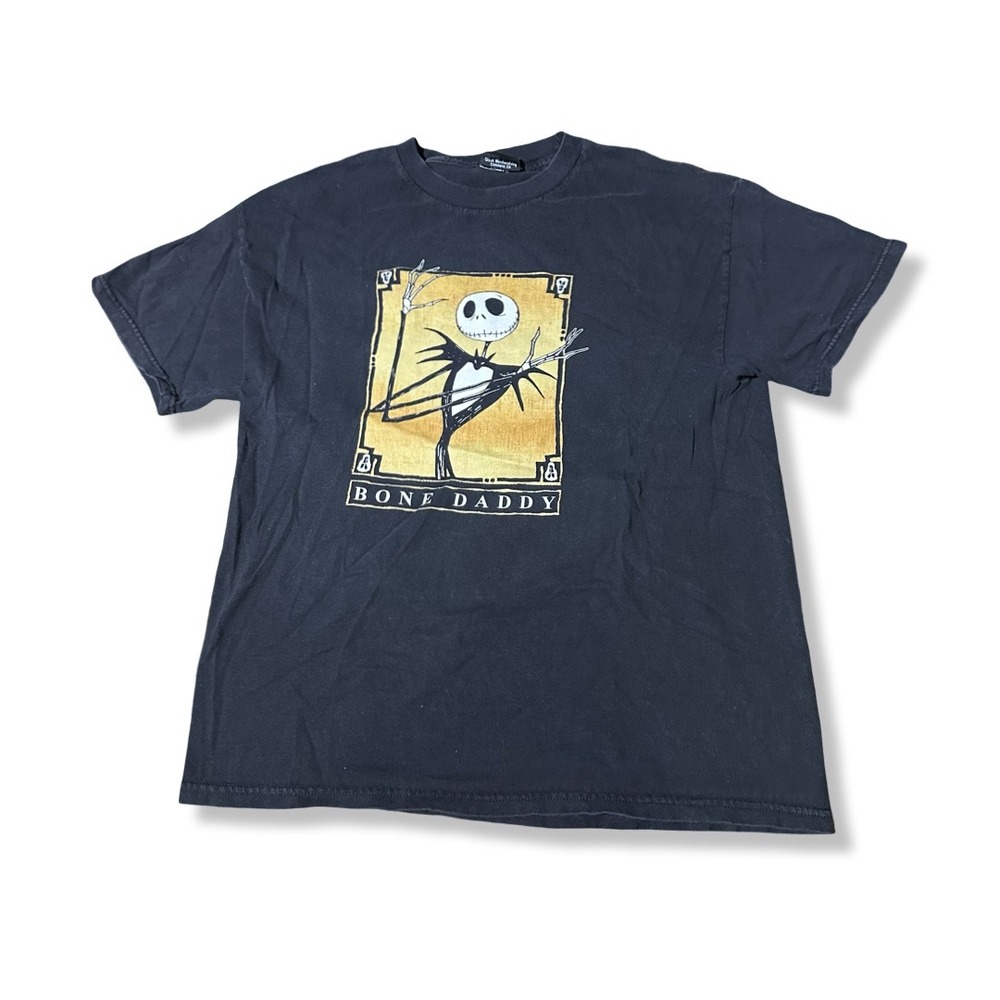 Disney Nightmare Before Christmas T Shirt Mens M Black Excellent Bone Daddy Jack